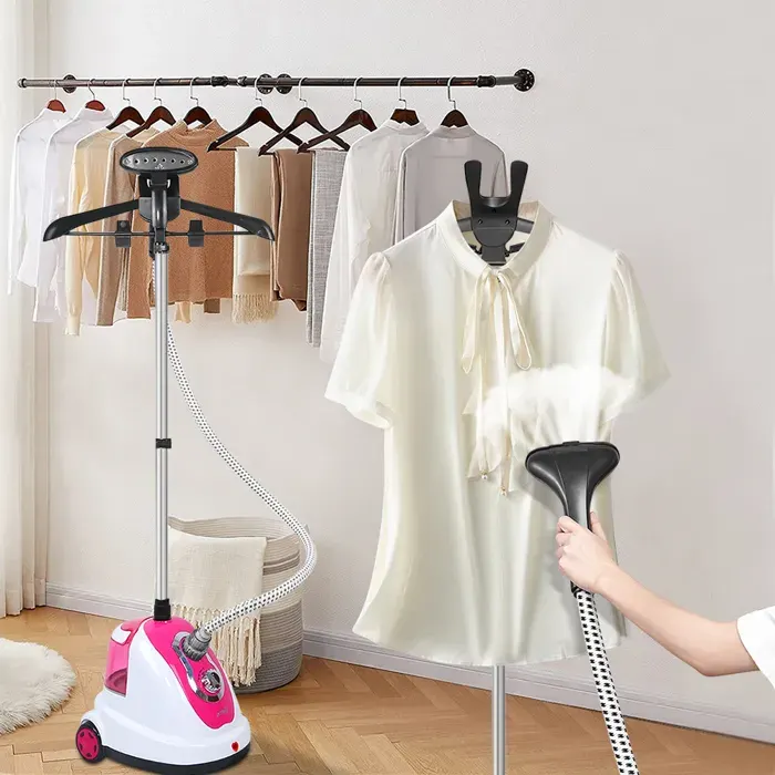 OHMG-Défroisseur De Vêtements-Température De La Vapeur 98 °C-Règlementation Européenne-Longueur Du Câble Vapeur 120cm-Rose