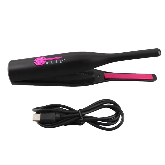 OMABETA Fer plat crayon Crayon fer plat PTC chauffage rapide sans fil petit fer plat lisseur cheveux bigoudi hygiene soin Noir