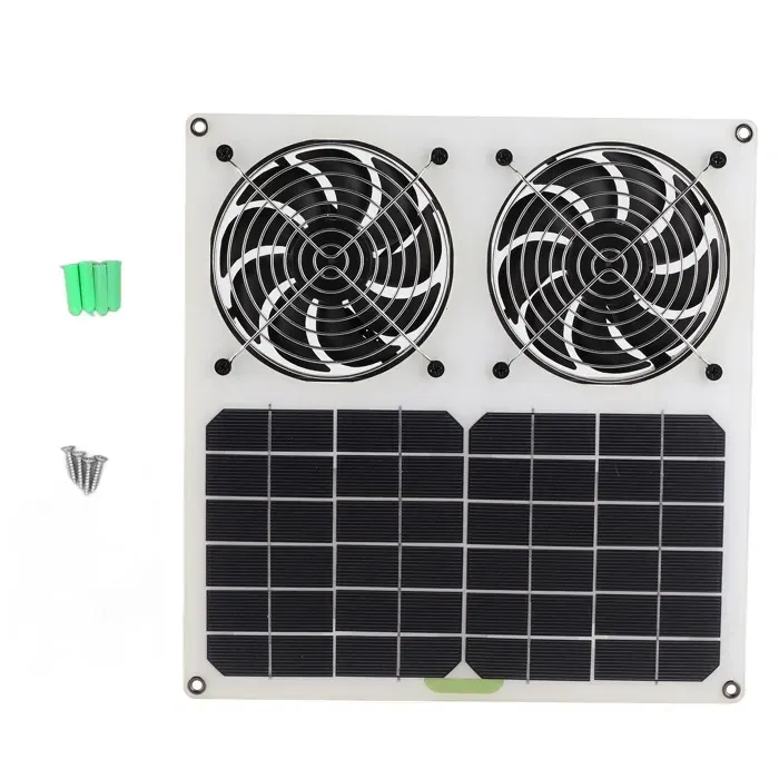 OMABETA ventilateur de ventilation à énergie solaire Ventilateur alimenté par panneau solaire 12 pouces à double jardin chaleur