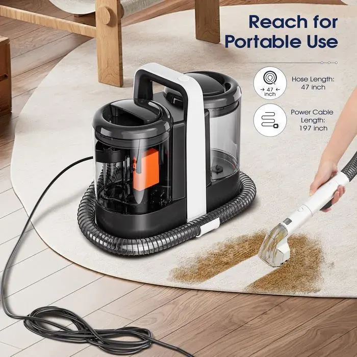 OMESER Nettoyeur de tapis portable OMESER outil de nettoyage ménager léger et puissant séchage rapide nettoyage en profondeur
