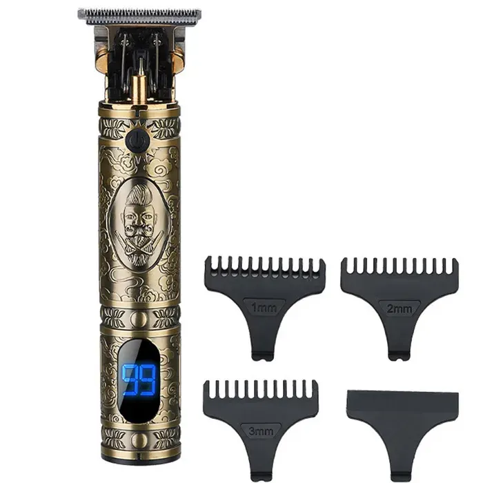 ondeuse cheveux hommes couleur laiton 10w 37v 1500mah avec affichage numérique - TepidBee - et lumière led professionnel tondeus