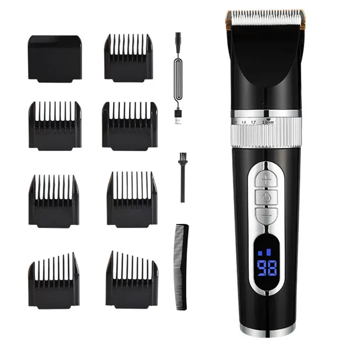 ondeuse cheveux - TepidBee - hommes tondeuse barbe professionnelle electrique alimentation rechargeable ecran lcd tondeuse profes