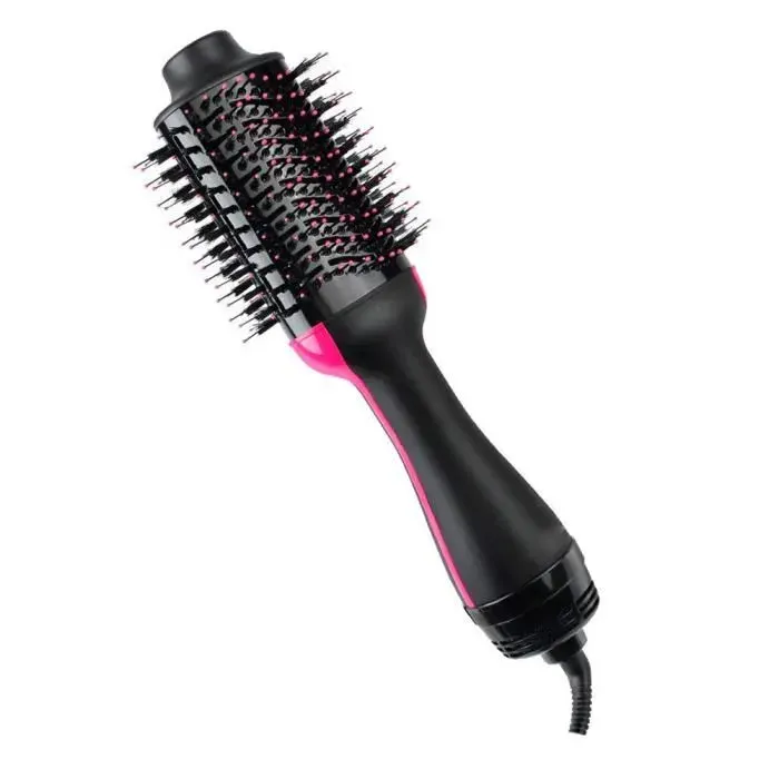 One Step sèche cheveux et volumateurSalon Air Chaud Paddle Brosse à cheveux Générateur dions négatifs à lisser bigoudi Styler Noir