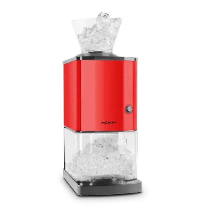 oneConcept Icebreaker Broyeur à glace 15 kg/h capacité 35l acier - rouge