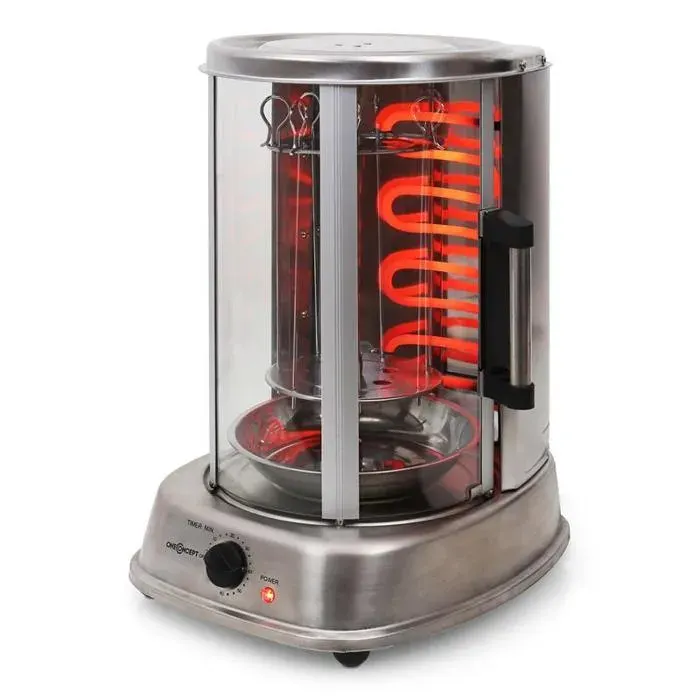 oneConcept Kebab Master Pro Grill vertical tourne broche 1500W acier