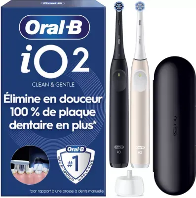 Oral-B - Brosse À Dents Électrique Io2 Duo Noir Et Rose