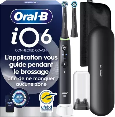 Oral-B - Brosse À Dents Électrique Io6 Noire Luxe Edition