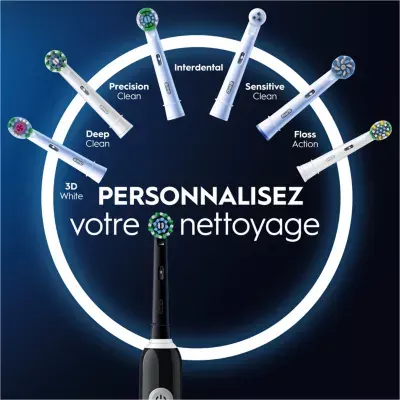 Oral-B - Brosse À Dents Électrique Pro 1 Noire Cross Action + 1 Bros — vue 5