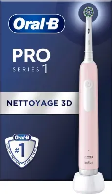 Oral-B - Brosse À Dents Électrique Pro 1 Rose Cross Action