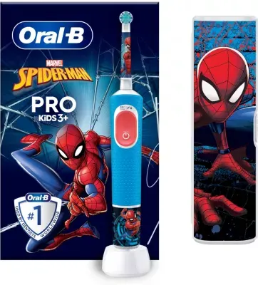Oral-B - Brosse À Dents Électrique Vitality Pro Kids Spiderman + Etui De Voyage