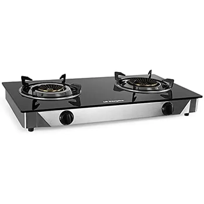 Orbegozo FO 2720 Cuisinière à gaz 2 brûleurs triple couronne butane ou propane allumage piézoélectrique surface en verre