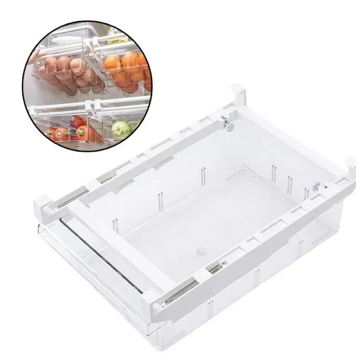 Organisateur de réfrigérateur tiroir de réfrigérateur réfrigérateur transparent suspendu coulissant pour congélateur cuisine
