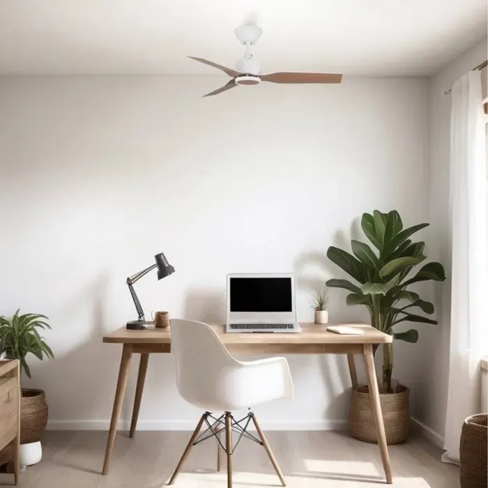 ORIGINAL MINI Ventilateur de plafond blanc/chêne sans lumière Ø90 cm
