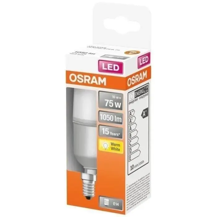 OSRAM - LED stick dépolie+radiateur 10W E14 1050lm 2700K chaud