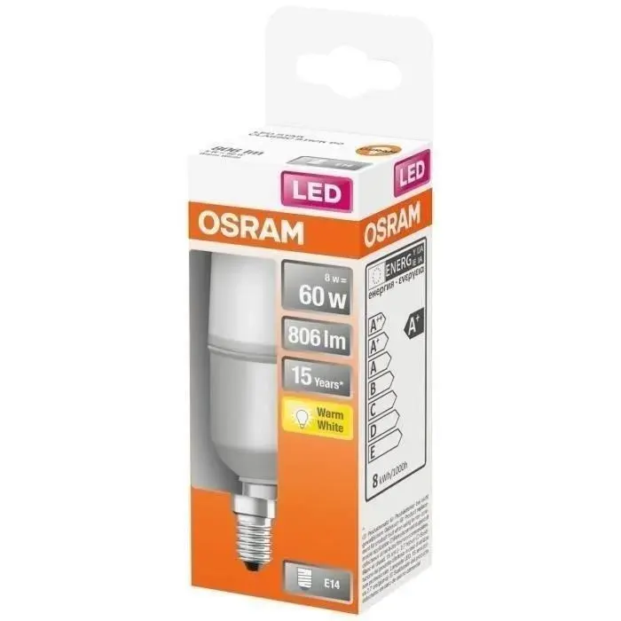 OSRAM - LED stick dépolie+radiateur 8W E14 806lm 2700K chaud