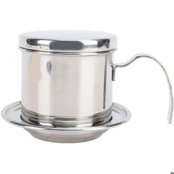 OVAQUIXI Cafetière Vietnamienne Filtre à café Portable en Acier Inoxydable 304 Filtre à Main capacité de 200 Ml.