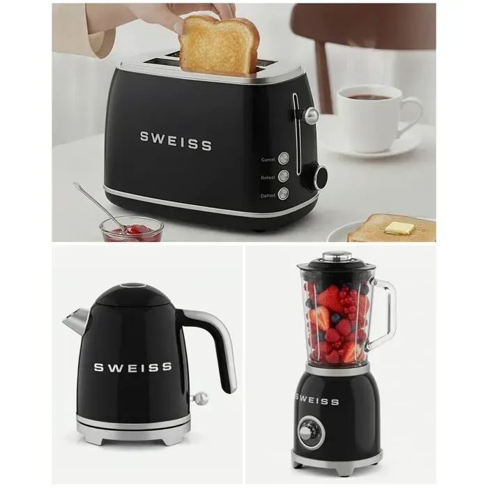 Pack petit-déjeuner - HKOENIG - Pack Trio - Bouilloire 1L 1000W - Grille‑pain 2 fentes 850W - Blender 15L 1000W