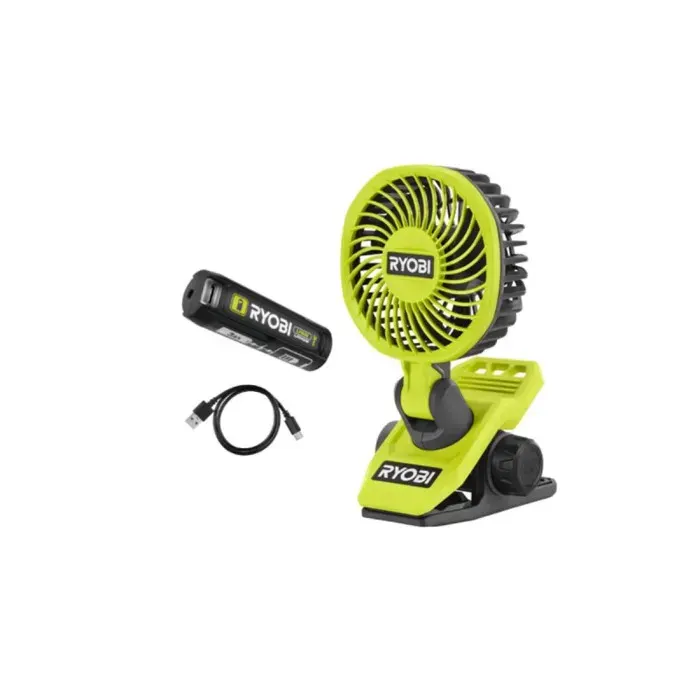 Pack RYOBI 4V Ventilateur sur pince RCF4-0 - 1 Batterie 30Ah - 1 Câble USB