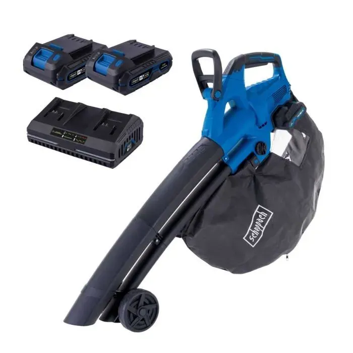Pack Souffleur BC-BLV720-X - Débit dair 720 m³/h - Vitesse de lair 210 km/h - SCHEPPACH 20V IXES Batterie 2.5Ah + chargeur 2.4A
