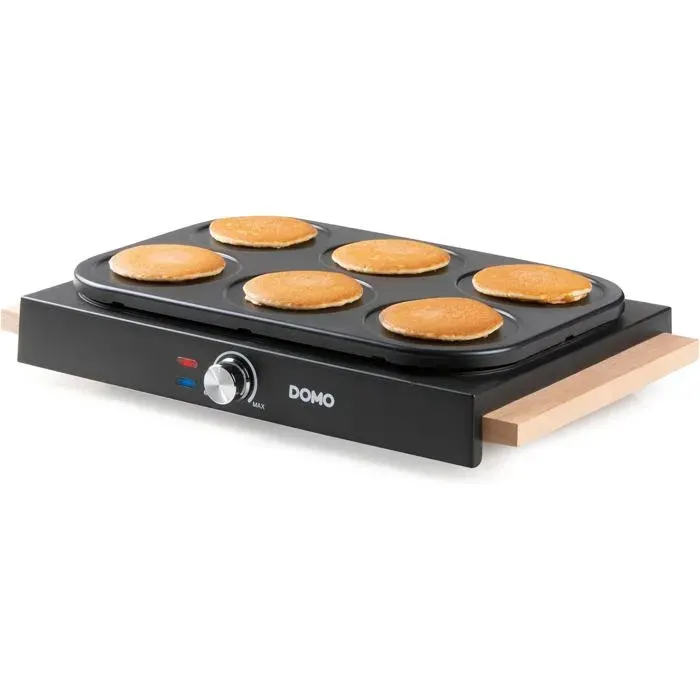 Pancake Maker - DIANE CONFORT - DO8717P - 6 pancakes Ø115 cm - Revêtement Ilag sans PFOA - Thermostat réglable