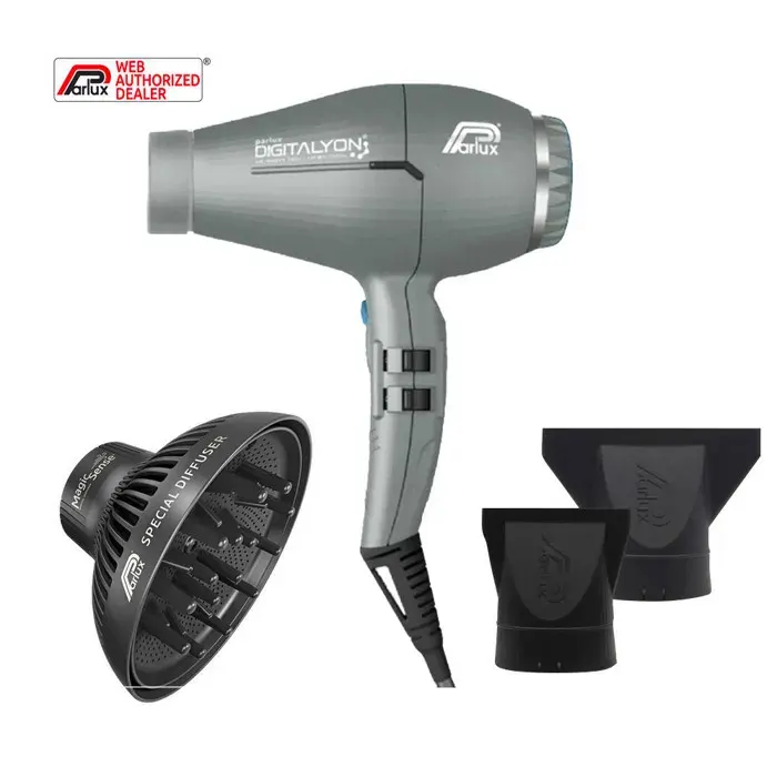 Parlux Digitalyon + Magic Sense - sèche-cheveux gris pailletté avec diffuseur