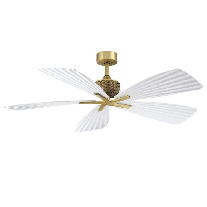 Parrot Uncle Ventilateur Plafond 142 cm Blanc Sans Lumière Moteur DC Silencieux 5 Pales Télécommande 6 Vitesses Été Hiver