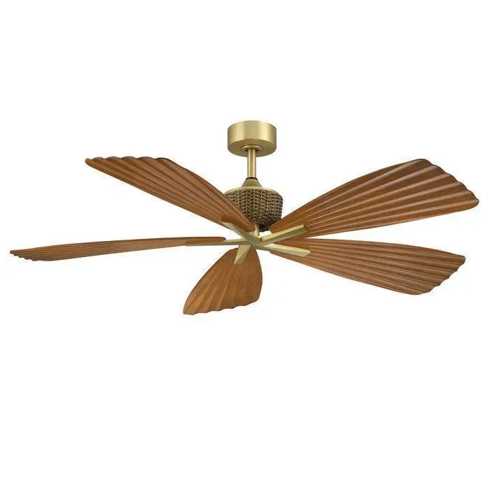 Parrot Uncle Ventilateur Plafond 142 cm Sans Lumière Moteur DC Silencieux 5 Pales Effet Bois Télécommande 6 Vitesses Été Hiver