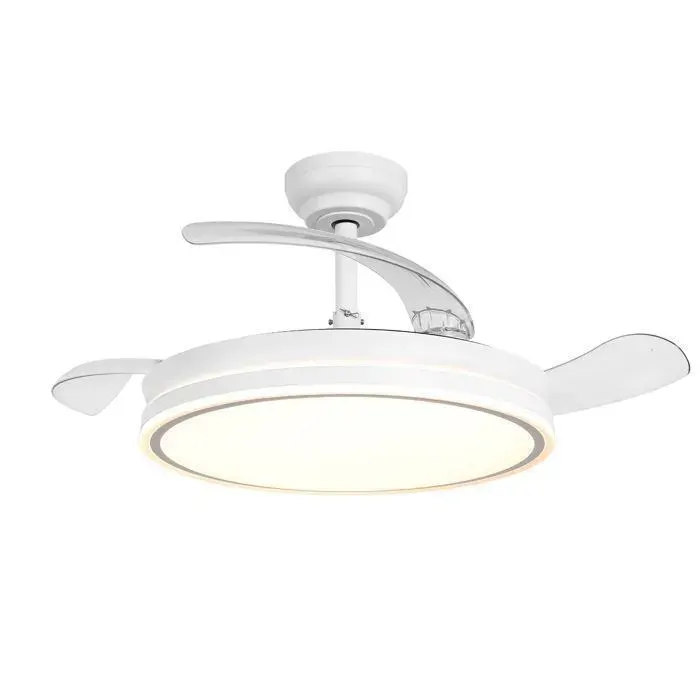 Parrot Uncle Ventilateur Plafond LED 106 cm Pales Rétractables Moteur DC Silencieux Télécommande 6 Vitesses Réversible