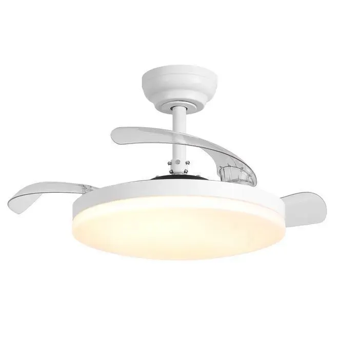 Parrot Uncle Ventilateur Plafond LED 106 cm Pales Rétractables Moteur DC Silencieux Télécommande Lumière Dimmable Blanc