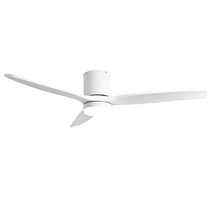 Parrot Uncle Ventilateur Plafond LED 132 cm Blanc Moteur DC Silencieux Design Ultra Plat Télécommande 6 Vitesses Réversible