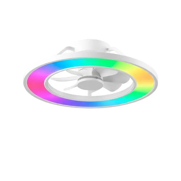 Parrot Uncle Ventilateur Plafond LED RGB 50 cm Moteur DC Silencieux WiFi APP Télécommande 6 Vitesses Réversible