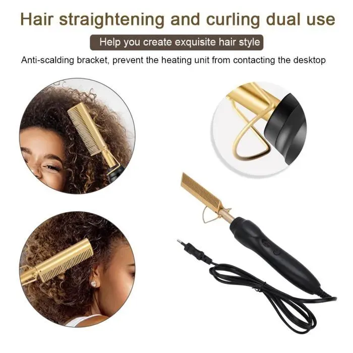 Peigne à lisser - SURENHAP - Lisseur électrique - Anti-frisottis - Dents chauffantes - Brillance des cheveux