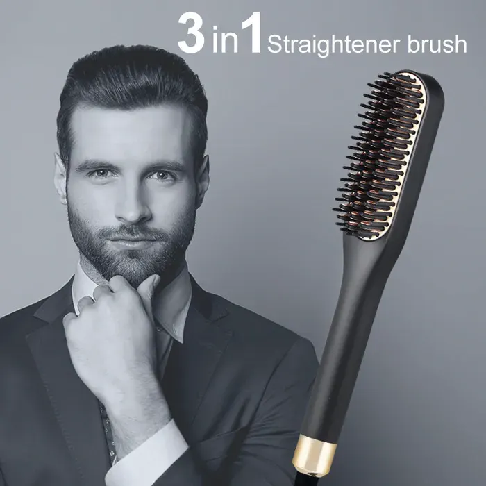 Peigne barbe chauffant 43 dents - PTC stable - 3 températures lumineuses - Anti-erreur - Arrêt auto 1h