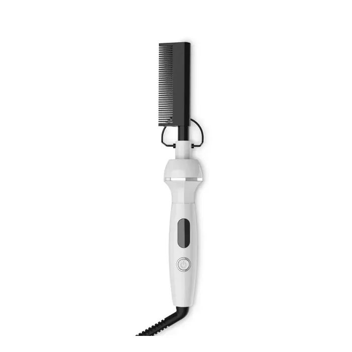 Peigne chauffant blanc 14 réglages 121-260°C revêtement céramique chauffage PTC écran numérique arrêt auto 1h 100-240V