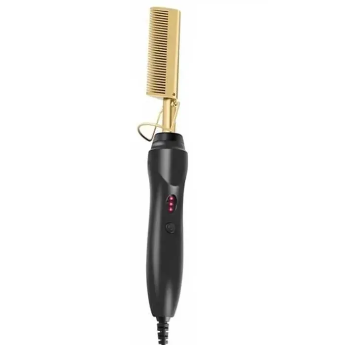 Peigne chauffant électrique fer à friser brosse chauffante brosse lissante multifonctionnelle couleur cuivre-keeper