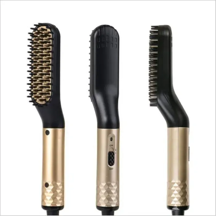Peigne lectrique 2 en 1 Lisseur Barbe Cheveux Homme Coiffure Brosse Professionnel Peigne Chauffant Lissant Cramique 170/190