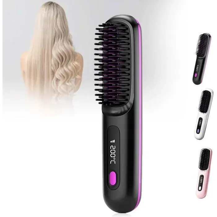 Peigne lisseur * Écran numérique LCD noir * 1 Femeo