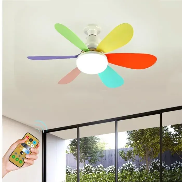 Petit lustre ventilateur E27 40 Wattpetit lustre silencieux multifonctionnel ventilateur de plafond pour chambre