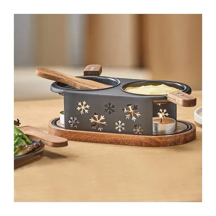 Petit Moyen Electroménager - Nature & Découvertes : Set de raclette pour 2 flocons - Noir