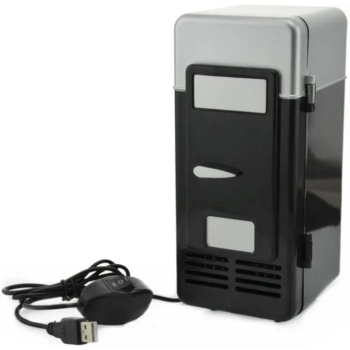 Petit Réfrigérateur Usb Refroidisseur/Réchauffeur Boisson Bebe Minibar Réfrigérateur Pour Ordinateur Portable Pc De Bureau H-Uf05Bl