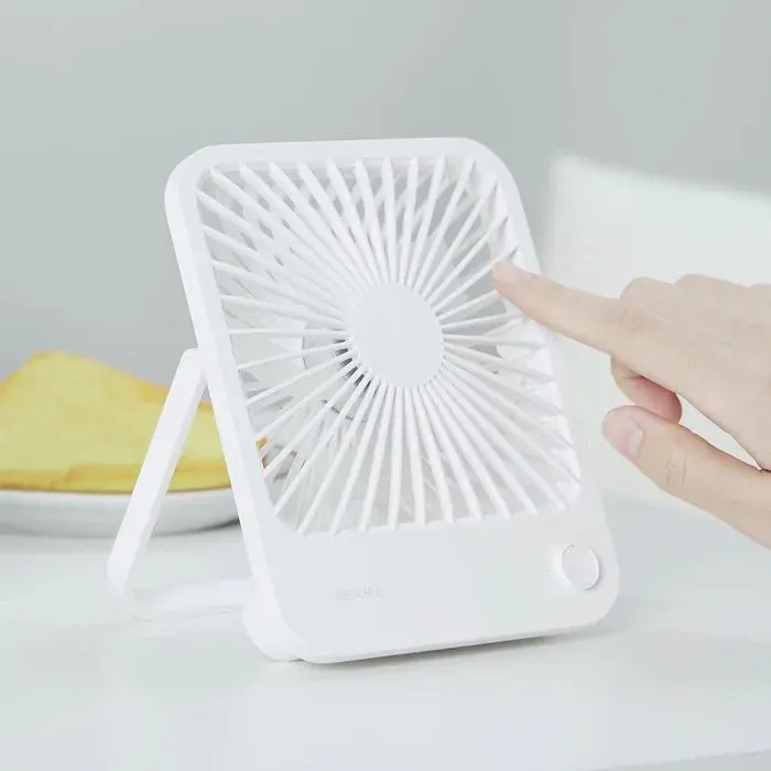 Petit ventilateur de bureau fonctionnant à piles ventilateur portable pliable à 180° 4 vitesses réglables ultra silencieux pour