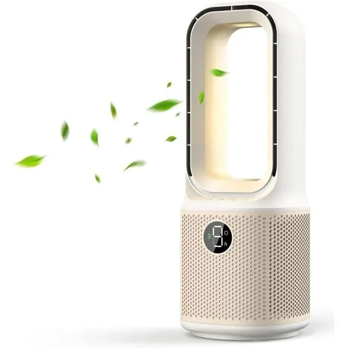 Petit ventilateur de bureau silencieux 13 pouces sans pales 9 vitesses flux dair puissant oscillant à 70°