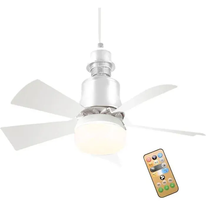 Petit ventilateur de plafond avec lumière pour chambre à coucher — coloris Noir