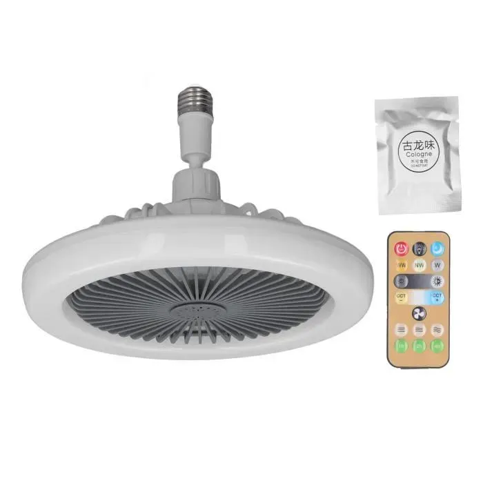 Petit ventilateur de plafond - DUOKON - Modèle avec télécommande - Moteur en cuivre - 3 vitesses - Lumière LED