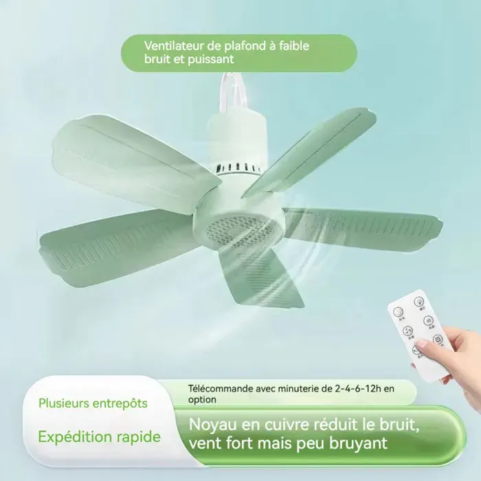 Petit ventilateur de plafond grand vent super silencieux sur le lit à la maison diamètre 47cm VENTILATEUR DE PLAFOND