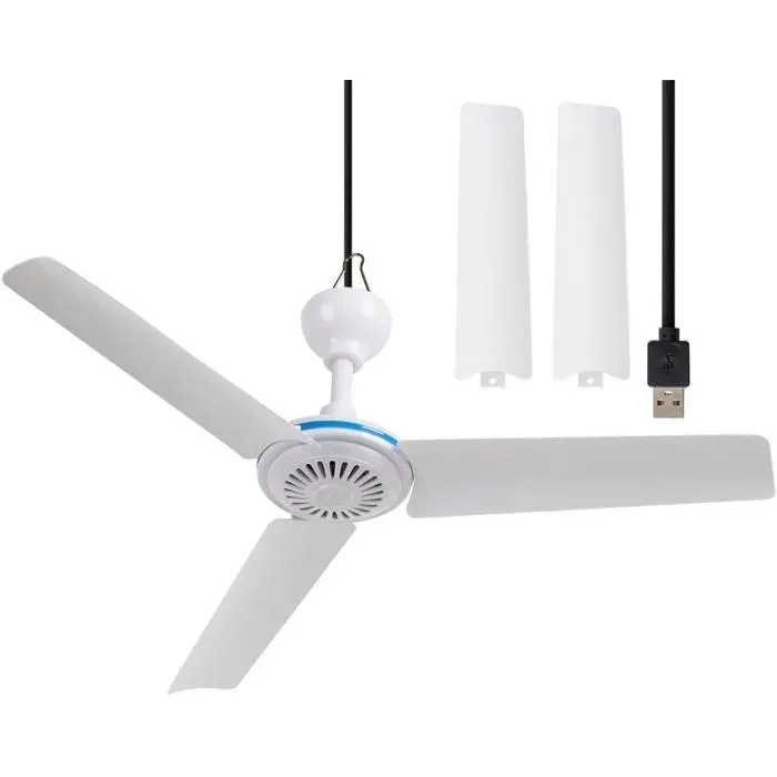 Petit Ventilateur de Plafond USB 197 Ventilateur de Plafond Portable pour Power Bank Intérieur et Extérieur Salle de Tour Table