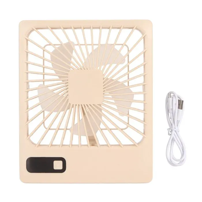 Petit ventilateur de table silencieux à 5 vitesses affichage LED pliable portable pour bureau dortoir maison kaki