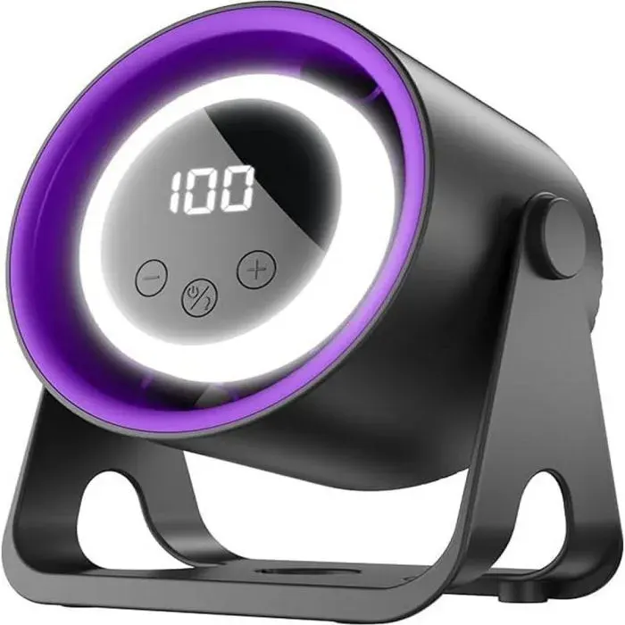 Petit ventilateur ultra silencieux avec écran électrique LED en temps réel flux dair puissant à 5 vitesses