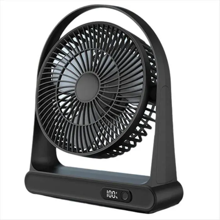 Petit Ventilateur USB de Bureau Ventilateur de Bureau Mini Ventilateur Portable Rechargeable à Affichage Numérique Noir Noir