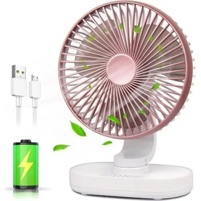 Petit ventilateur ventilateur oscillant 4000 mAh ventilateur rechargeable ventilateur de bureau portable ventilateur USB ventil